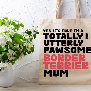 Joli sac fourre-tout Pawsome Border Terrier – Parfait pour transporter vos affaires préférées – fait main sur Etsy