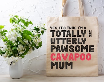 Cute Pawsome Cavapoo Tote Bag – Perfect for Carrying Your Favourite Things– Handmade on Etsy