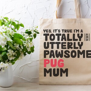 Cute Pawsome Pug Tote Bag – Perfect for Carrying Your Favourite Things– Handmade on Etsy