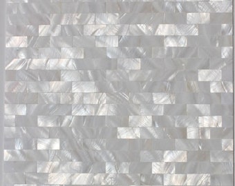 Handmade White Brick Groutless Mother of pearl Tile For Bathroom Kitchen Shower Wall Backsplash Tile