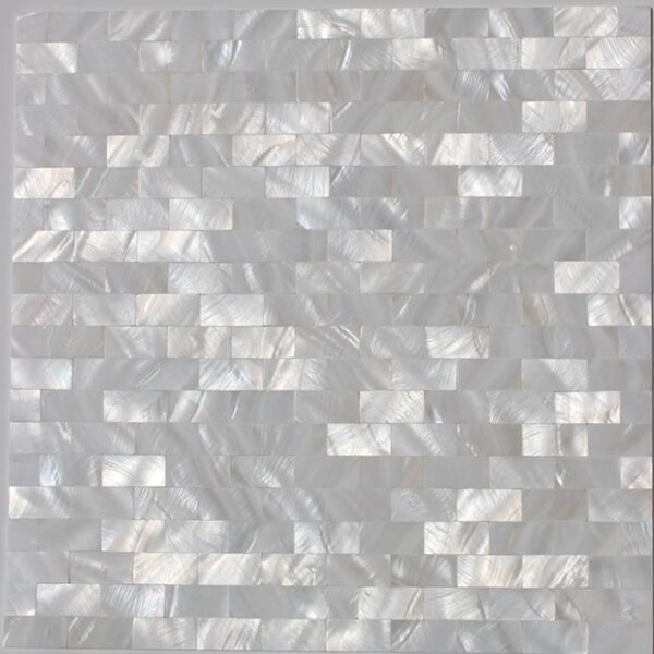 Handmade White Brick Groutless Mother of pearl Tile For Bathroom Kitchen Shower Wall Backsplash Tile