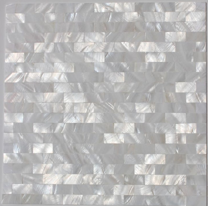 Handmade White Brick Groutless Mother of pearl Tile For Etsy