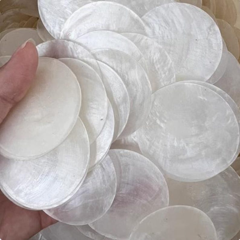 10pcs 20mm-90mm Handmade Round Capiz Shell for Capiz Shell Chandelier ...