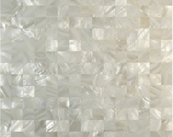 Handmade White Seamless Square Mother of Pearl Tile For Bathroom Kitchen Wall Spa Shower Backsplash Tile