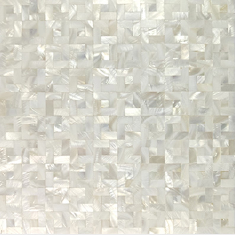 Handmade White Groutless Annulus Mother of Pearl Mosaic Tile Etsy