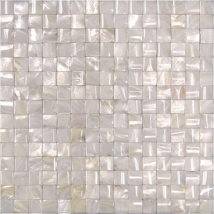 Carrelage convexe fait main en mosaïque de nacre blanche sans joint pour carrelage de salle de bain, dosseret de cuisine, dosseret de douche, carrelage décoratif