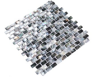 Handmade Seashell Brick Black Lip Mother of Pearl Mosaic Tile For Bathroom Kitchen Wall Spa Shower Backsplash Tile