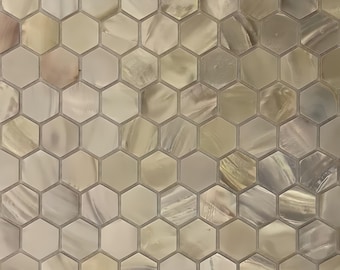 Handgemachte Serene Sechseck Perlmutt-Mosaik-Fliese für Badezimmer Küche Dusche Wandfliese Backsplash