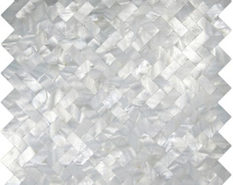 Handmade White Groutless Herringbone Mother of Pearl Mosaic Tile For Bathroom Kitchen Shower Wall Backsplash Tile