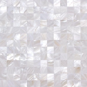 Weiße quadratische Perlmutt-Mosaikfliese für Badezimmer-Küchen-Dusche-Wand-Aufdruckfliese