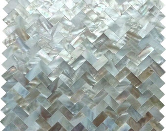 Handmade Serene Herringbone Mother of Pearl Mosaic Tile For Bathroom Kitchen Wall Shower Spa Backsplash Tile