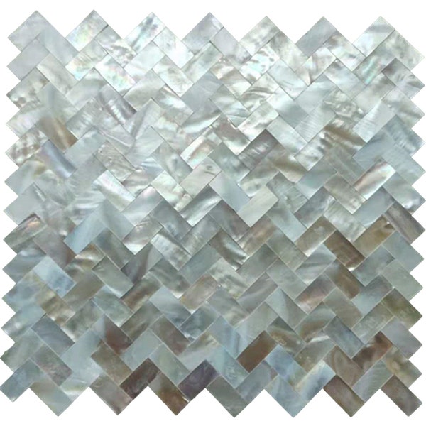Handmade Serene Herringbone Mother of Pearl Mosaic Tile For Bathroom Kitchen Wall Shower Spa Backsplash Tile