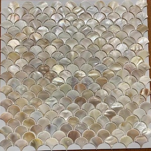 Handmade Serene Fish Scale Mother of Pearl Mosaic Tile For Bathroom Kitchen Wall Backspalsh Shower Backsplash Tile