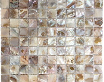 Handmade Iridescent Mother of Pearl Shell Mosaic Tile For Bathroom Kitchen Shower Wall Spa Backsplash Tile