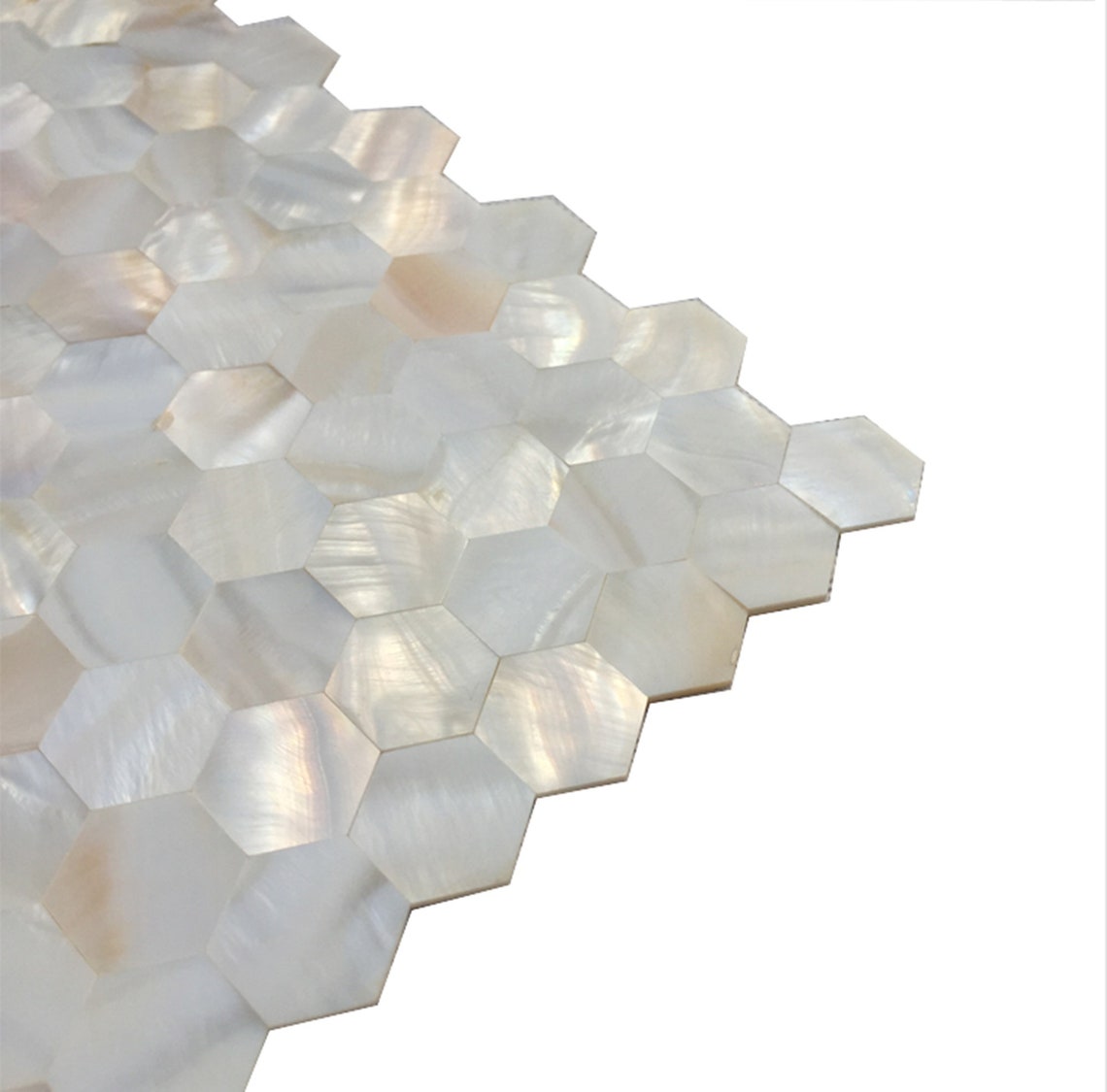 Handmade Groutless Serene Hexagon Mother of Pearl Mosaic Tile Etsy