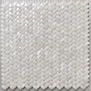 Handmade White Groutless Arch Herringbone Mother of Pearl Tile For Bathroom Kitchen Shower Backsplash Tile