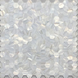 Handmade  White Groutless Hexagon Mother of Pearl Mosaic Tile For Bathroom Tile Kitchen Tile Shower Tile Wall  Backsplash Tile