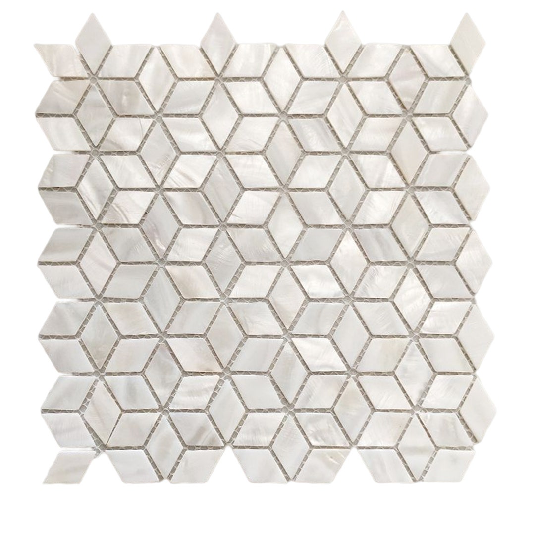 Handmade White Rhombus Mother of Pearl Mosaic Tile for - Etsy