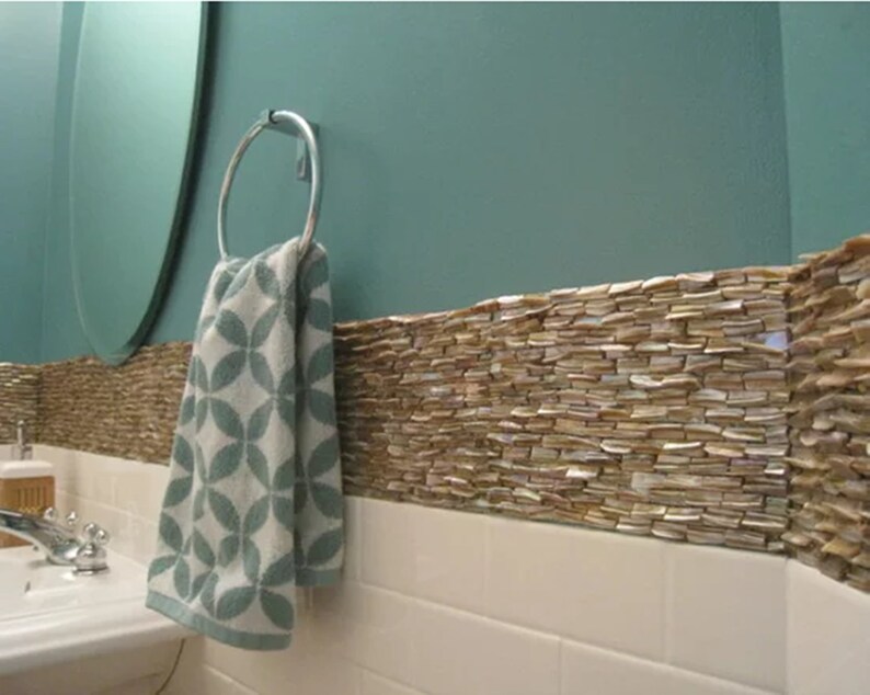 Handmade 3D Mother of Pearl Rib Mosaic Tile For Bathroom Kitchen Shower Wall Tile Backsplash