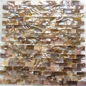 Handmade Groutless Brick Mother of Pearl Mosaic Tile For Bathroom Tile Kitchen Backsplash Shower Tile Wall  BacksplashTile Accent Tile