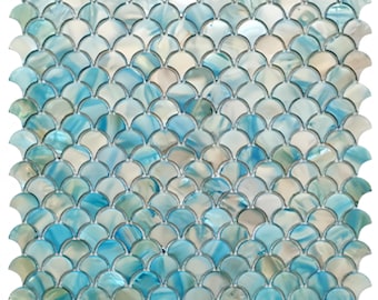 Dyed Scallop Mother of Pearl Mosaic Tile for Bathroom Kitchen and Shower Wall Tile