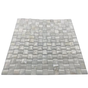 Handmade Convex White Groutless Mother of Pearl Mosaic Tile For Bathroom Tile Kitchen Backsplash Shower Backsplash Tile Accent Tile