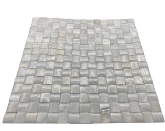 Handmade Convex White Groutless Mother of Pearl Mosaic Tile For Bathroom Tile Kitchen Backsplash Shower Backsplash Tile Accent Tile