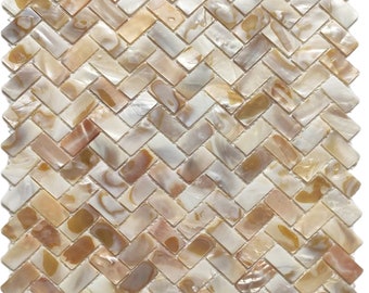 Handmade Iridescent Herringbone Mother of Pearl Tile For Bathroom Kitchen Shower Wall Fireplace Backsplash Tile