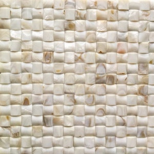 Handmade Convex Groutless Mother of Pearl Mosaic Tile For Bathroom Tile Kitchen Backsplash Shower Backsplash Tile Accent Tile