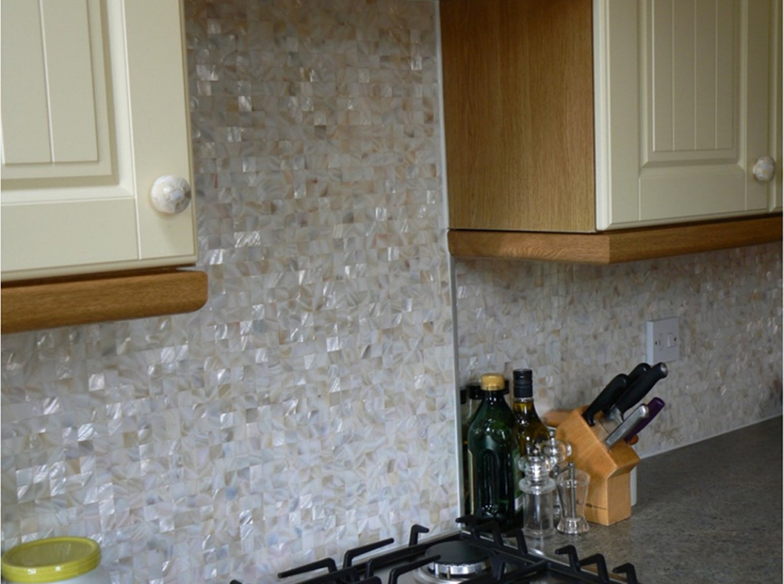 Handmade Serene Groutless Mother of Pearl Mosaic Mosaic Tile Etsy