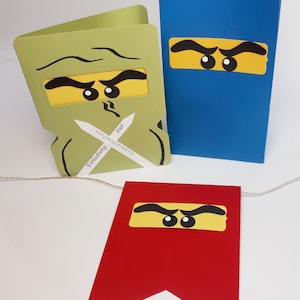Kindergeburtstag Einladungskarten mit Ninja-Kämpfern