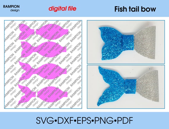 Download Fish Tail Mermaid Template Svg Cut File Hairbow Template For Etsy
