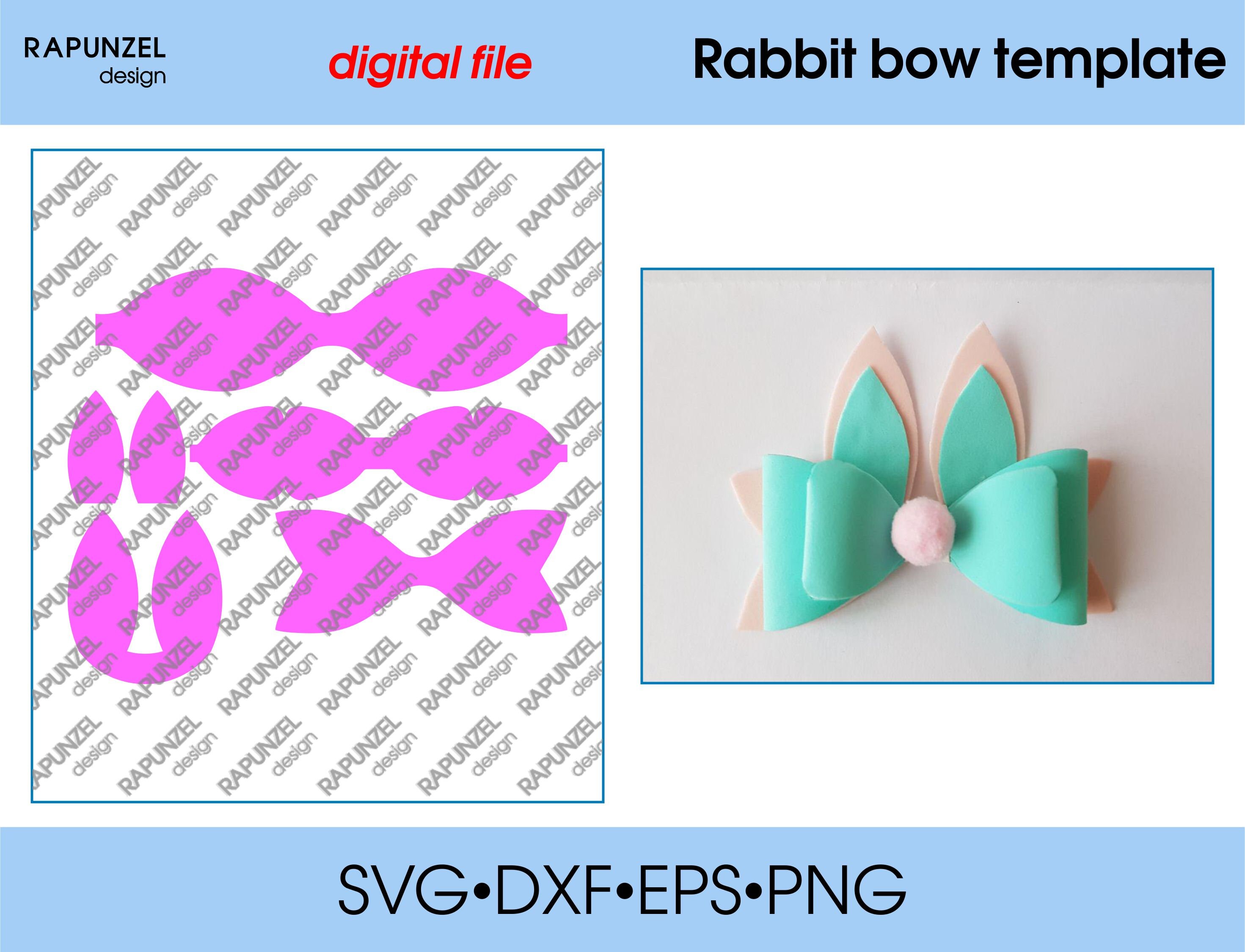 Rabbit Easter bow Template SVG Cut File hair bow template ...
