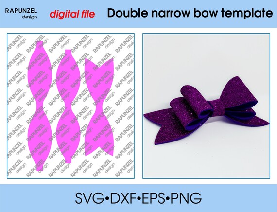Download Free Double Narrow Bow Template Svg Cut File Hair Bow Template For Etsy SVG Cut Files
