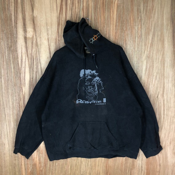 Rare Big Print distress hoodie oversize