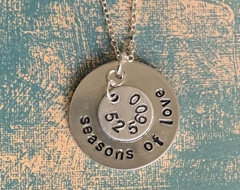 Rent musical theatre necklace - Seasons of love