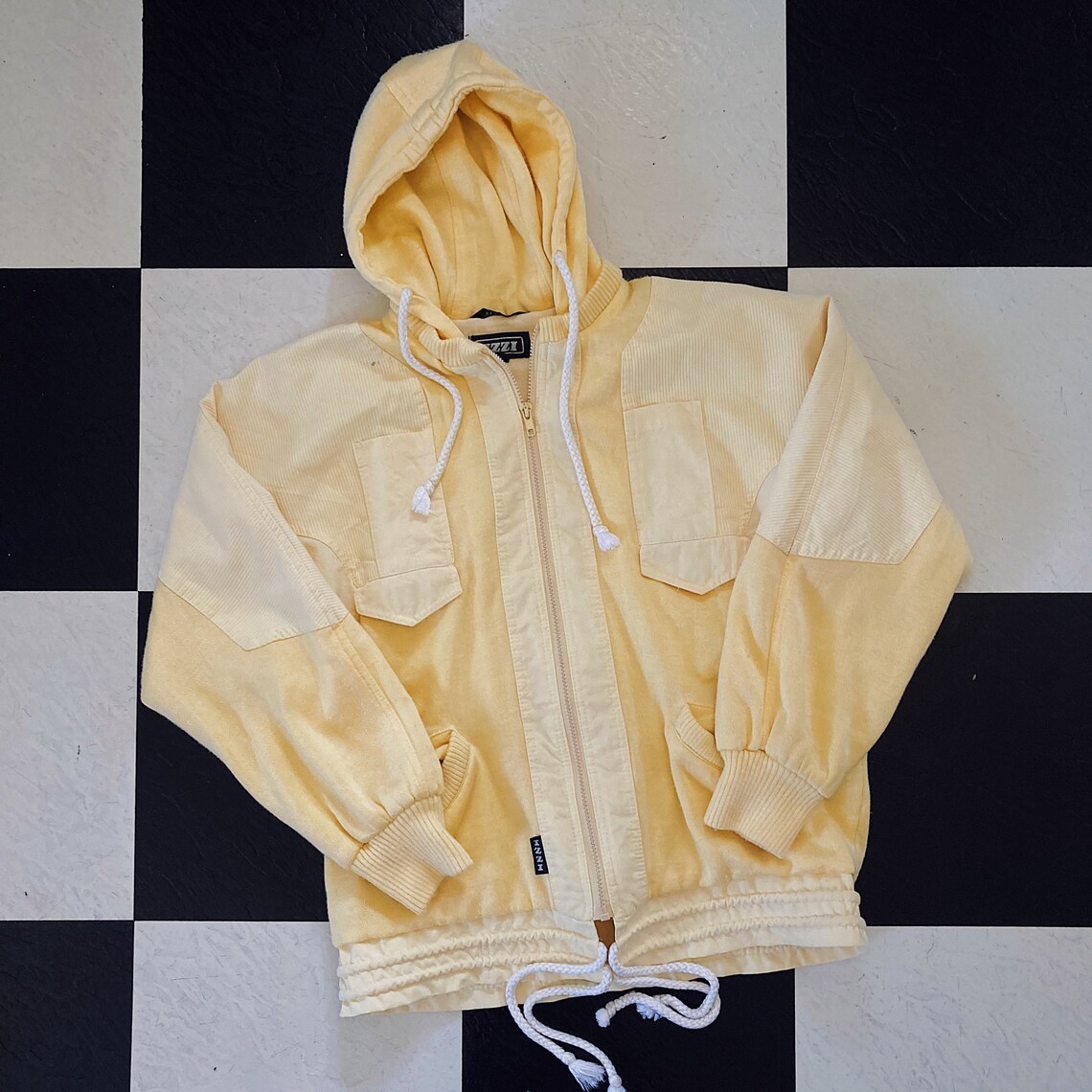 Vintage Zipup Hoodie gelb full Reißverschluss Etsy