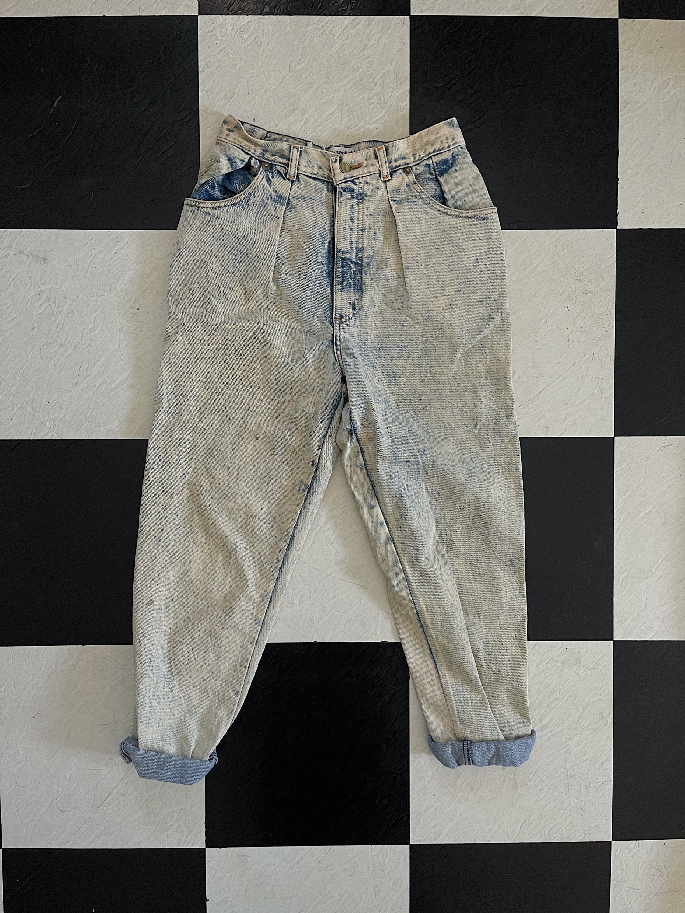 Acid Wash Denim Boyfriend Jeans 