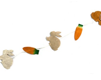 RABBITS & CARROTS Paper garland rabbit + carrot Easter garland LOKTAPAPIER Easter bunny ~120 cm