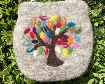 Felt case TREE of LIFE ~12.5 x 13 cm Felt purse Tree of Life