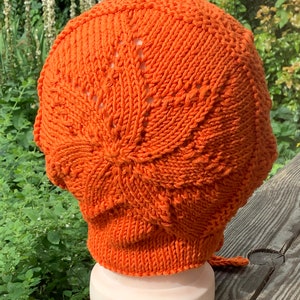 gestrickte Babymütze BONNET Babyhaube kürbisorange ca 12Monate öko tex Bild 4