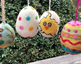 1 felted Easter egg Easter decoration Easter bush different motifs ~9,5 cm