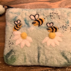 1 bolsa de feltro BIENENWIESE estojo de feltro tão fofo ~14,5 x 11,5 cm