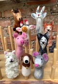 Felt finger puppet sheep CAT dog GOAT mouse COW pig felted hand puppet