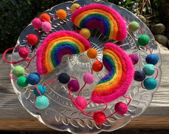 A felt rainbow garland bright rainbow felt garland RAINBOW ~160 cm