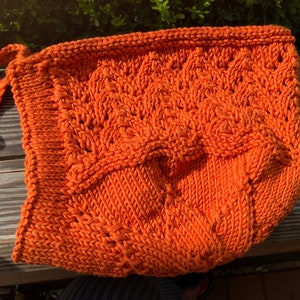 gestrickte Babymütze BONNET Babyhaube kürbisorange ca 12Monate öko tex Bild 6