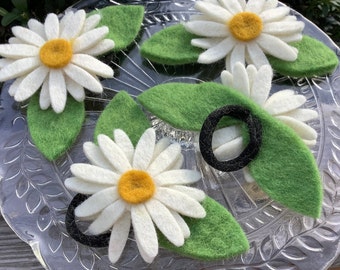 1 vilten HAAR RUBBER MARGARITE Daisys Margarite vilten haarrubber haaraccessoires ~ 14x8x2cm