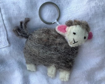 1 felt SHEEP felt sheep keychain pocket tree wool sheep wool sheep