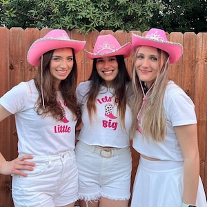 Big Little Lets Go Cowgirl Boots Western Sorority Family Shirt