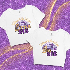 Best of Both Littles Big & Little Tees // Hannah Y2K Aesthetic Sorority Reveal  // Big Little Baby Tees // Trendy Dance Family Shirts